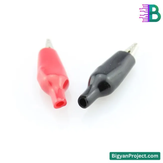 ১ জোড়া মিনি অ্যালিগেটর - ক্রোকোডাইল ক্লিপ (২৭মিমি) – নিকেল প্লেটেড