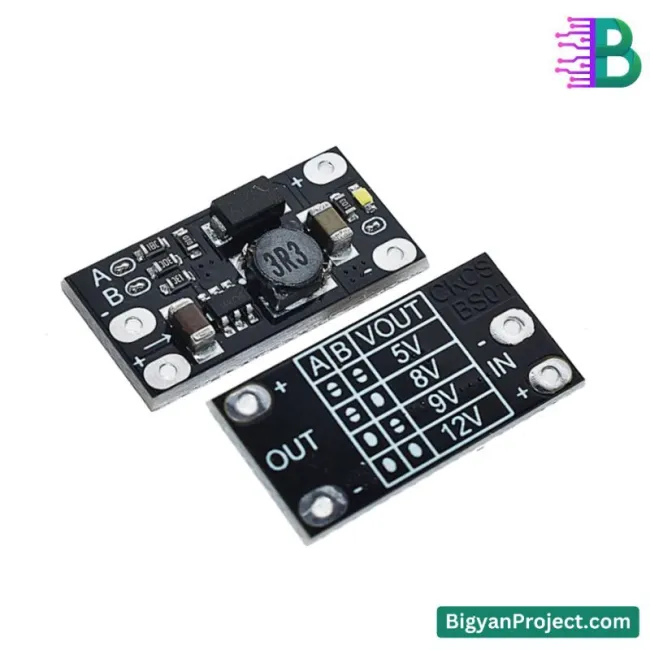 ৩.৭V থেকে ৫V/৮V/৯V/১২V মিনি ডিসি বুস্ট কনভার্টার মডিউল