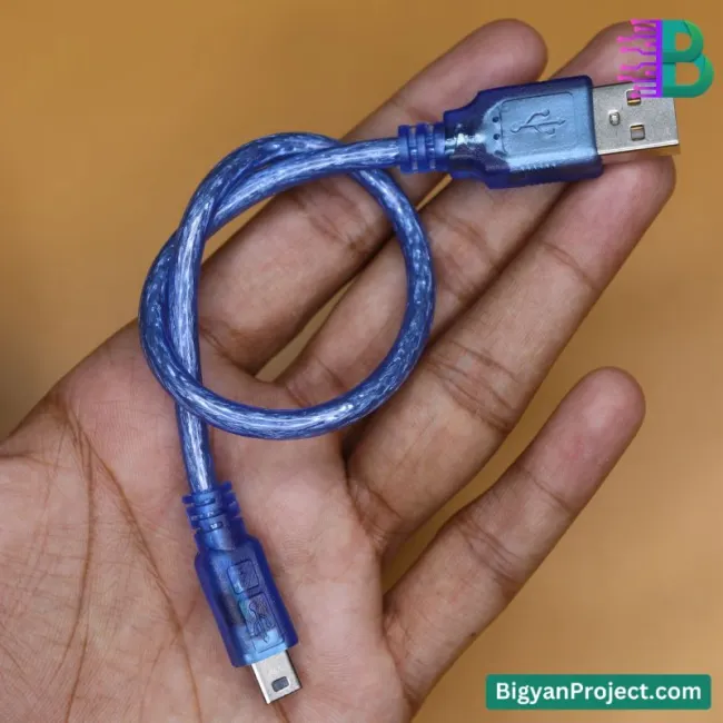 আরডুইনো ন্যানো ইউএসবি কেবল - মিনি-বি ৩০সেমি প্রজেক্টের জন্য