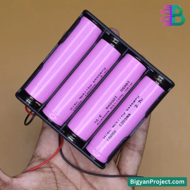 ৪ চেম্বার ১৮৬৫০ ব্যাটারি হোল্ডার – এবিএস প্লাস্টিক কেস