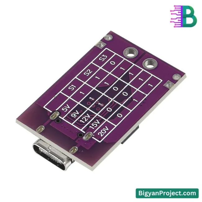 Type-C থেকে DC 5V 9V 12V 15V 20V ফাস্ট চার্জ ট্রিগার বুস্ট মডিউল 65W