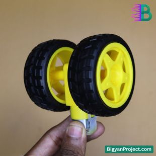 ৬৫মিমি রাবার টায়ার রোবট চাকা BO মোটরের জন্য | ডিআইওয়াই প্রজেক্ট