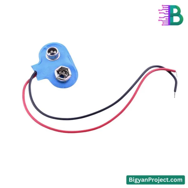 9V ব্যাটারি ক্যাপ টি-টাইপ কানেক্টর ও ১৫ সেমি তার