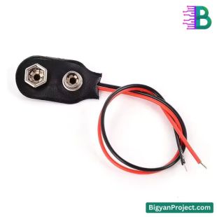 9V ব্যাটারি ক্যাপ টি-টাইপ কানেক্টর ও ১৫ সেমি তার
