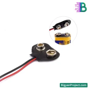 9V ব্যাটারি ক্যাপ টি-টাইপ কানেক্টর ও ১৫ সেমি তার