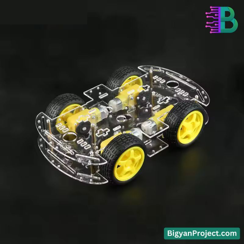 4-Wheel Robotic Car Chassis Kit – BO Motor & Acrylic