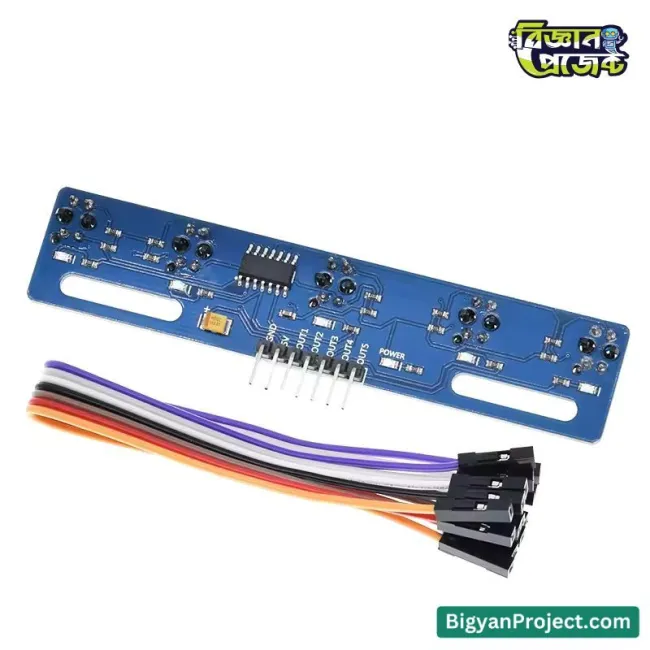 ৫-চ্যানেল TCRT5000 আইআর লাইন ট্র্যাকিং সেন্সর মডিউল