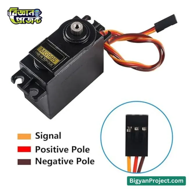 MG995 180° মেটাল গিয়ার সার্ভো RC রোবটের জন্য