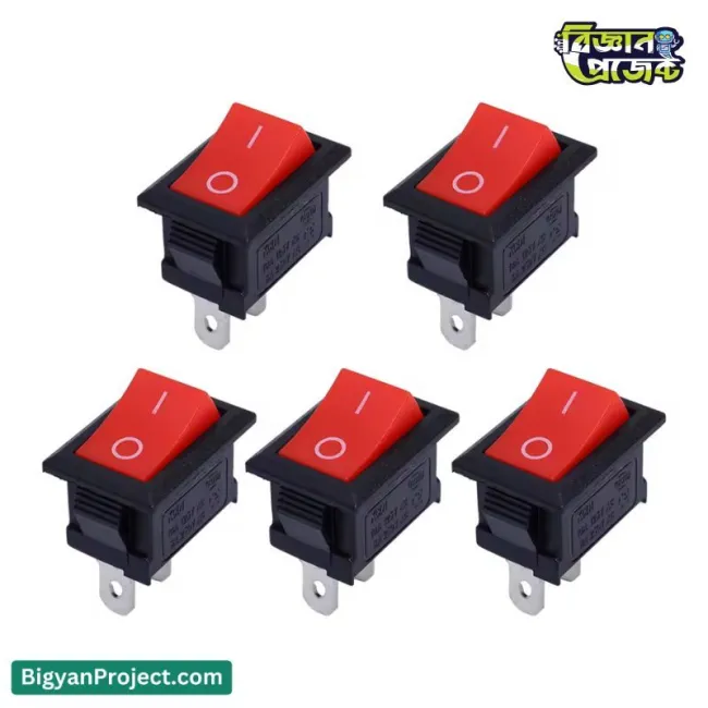 2 পিন রকার সুইচ SPST ON OFF টয় ও প্রজেক্টের জন্য KCD1-11