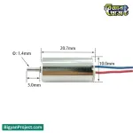 ১০২০ কোরলেস মোটর ৩.৭ ভোল্ট 53000RPM RC ড্রোনের জন্য 10mm*20mm