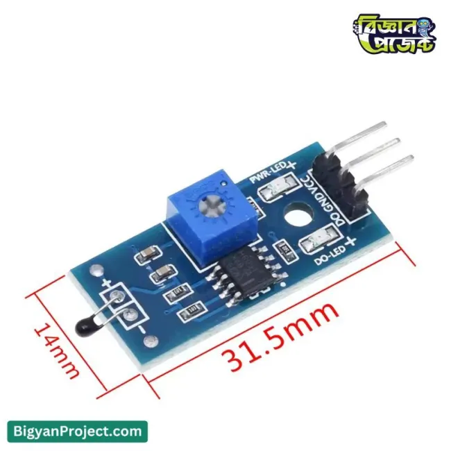 NTC ৩ পিন তাপমাত্রা সেন্সর মডিউল আরডুইনোর জন্য – অনলাইনে অর্ডার করুন