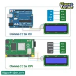 প্রি-সোল্ডার্ড 16x2 LCD ও I2C মডিউল আর্ডুইনো ও পাইয়ের জন্য