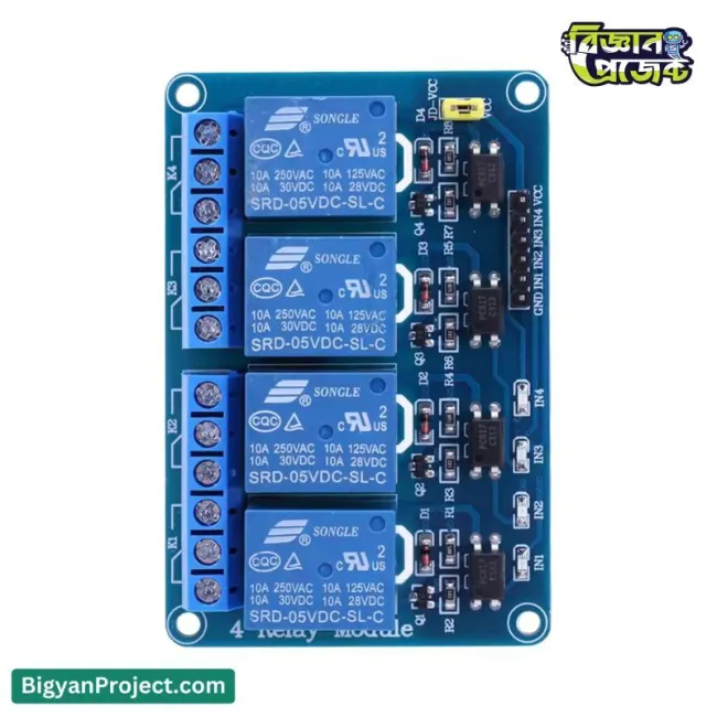 5V 4-চ্যানেল রিলে মডিউল কিনুন অনলাইনে (অপটোকাপলার)