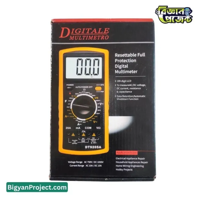buy DT-9205A ডিজিটাল মাল্টিমিটার ভোল্টেজ ও কারেন্ট মাপার জন্য
