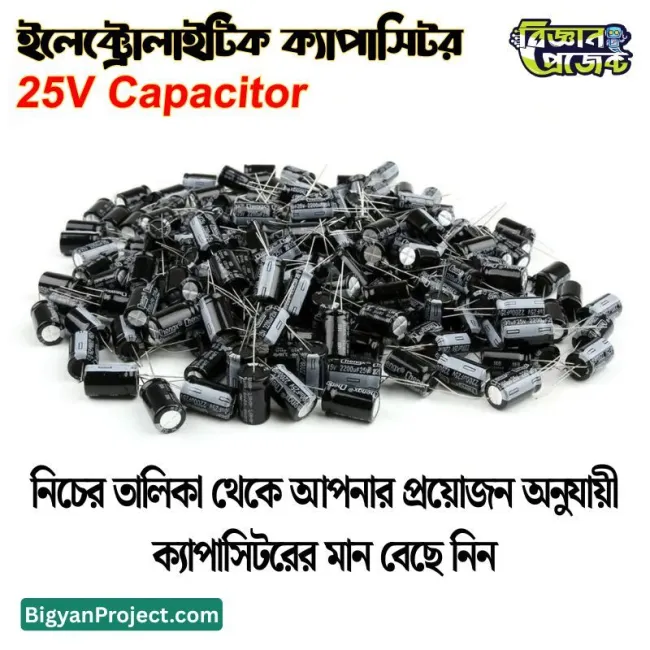 25V ইলেকট্রোলাইটিক ক্যাপাসিটার Buy বিভিন্ন মান
