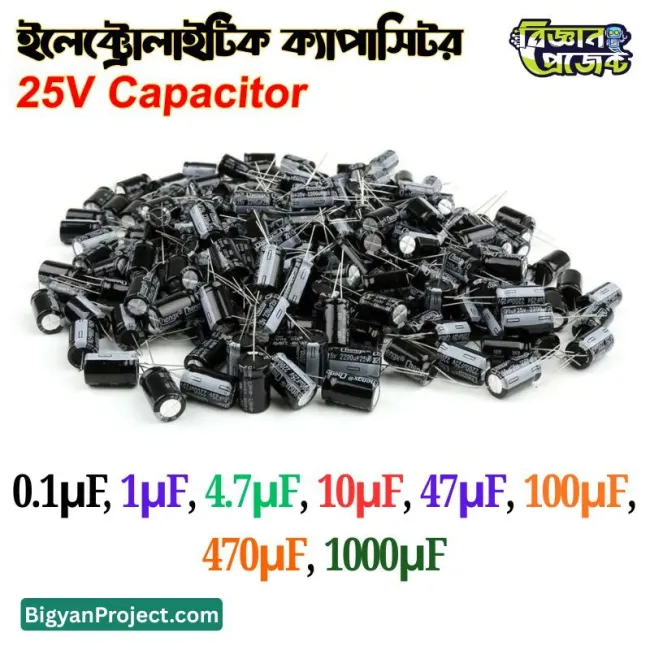 25V ইলেকট্রোলাইটিক ক্যাপাসিটার Buy বিভিন্ন মান
