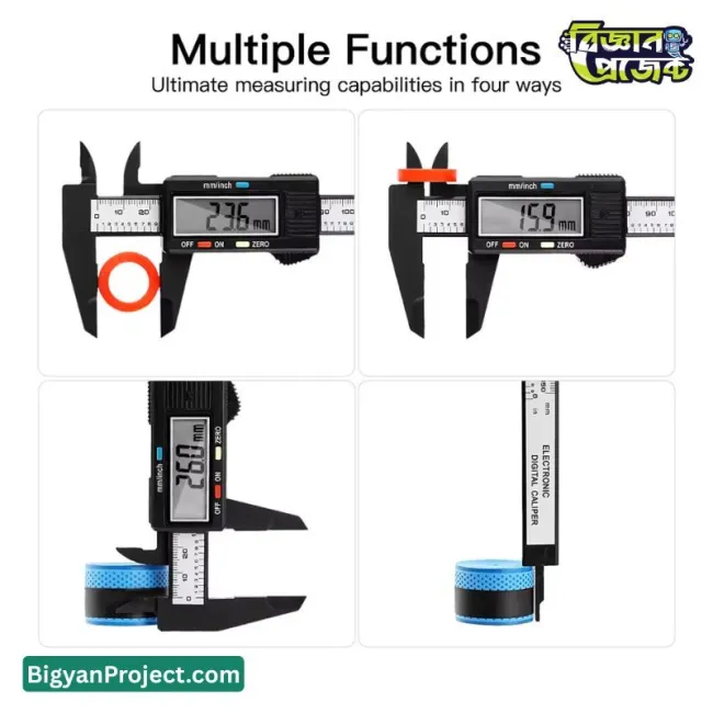 ডিজিটাল স্লাইড/ভার্নিয়ার ক্যালিপার কিনুন – ইঞ্চি/মিমি, এলসিডি, ১৫০মিমি পরিমাপের সরঞ্জাম