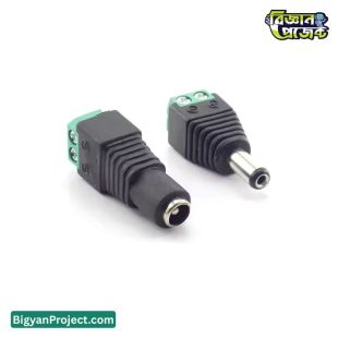DC Barrel Power Jack 5.5x2.1mm Female Adapter
