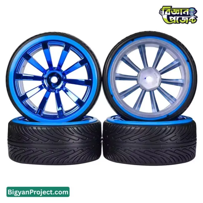 ১ পিস ৬৫ মিমি রাবার হুইল প্লাস্টিক হাবসহ