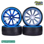 ১ পিস ৬৫ মিমি রাবার হুইল প্লাস্টিক হাবসহ