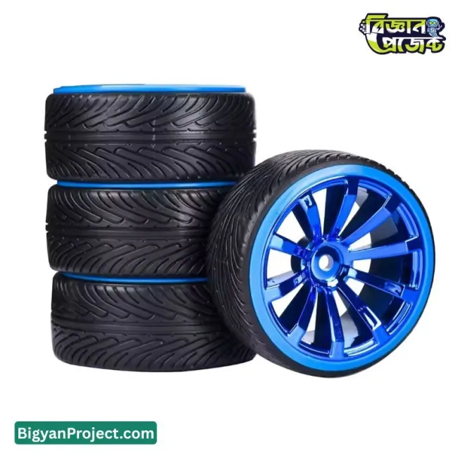 ১ পিস ৬৫ মিমি রাবার হুইল প্লাস্টিক হাবসহ