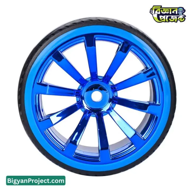 ১ পিস ৬৫ মিমি রাবার হুইল প্লাস্টিক হাবসহ