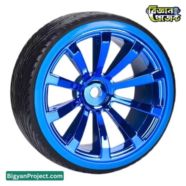 ১ পিস ৬৫ মিমি রাবার হুইল প্লাস্টিক হাবসহ