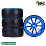 ১ পিস ৬৫ মিমি রাবার হুইল প্লাস্টিক হাবসহ