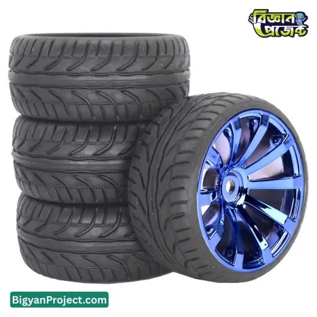 ১ পিস ৬৫ মিমি রাবার হুইল প্লাস্টিক হাবসহ