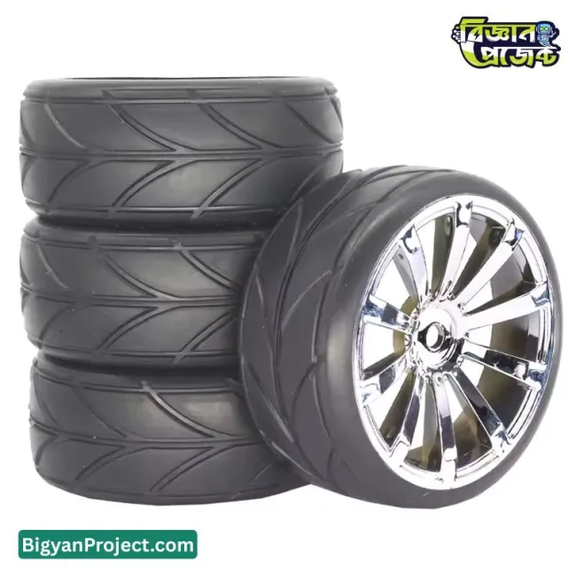 ১ পিস ৬৫ মিমি রাবার হুইল প্লাস্টিক হাবসহ