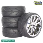 ১ পিস ৬৫ মিমি রাবার হুইল প্লাস্টিক হাবসহ