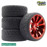 ১ পিস ৬৫ মিমি রাবার হুইল প্লাস্টিক হাবসহ