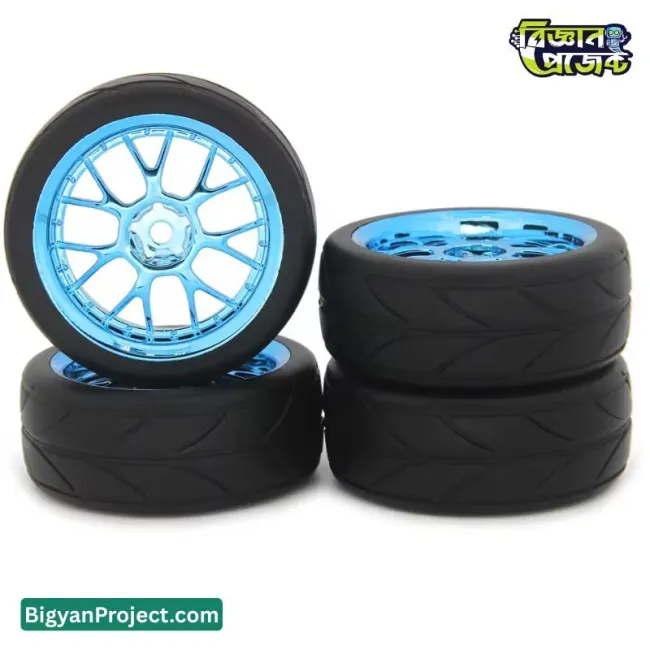 ১ পিস ৬৫ মিমি রাবার হুইল প্লাস্টিক হাবসহ