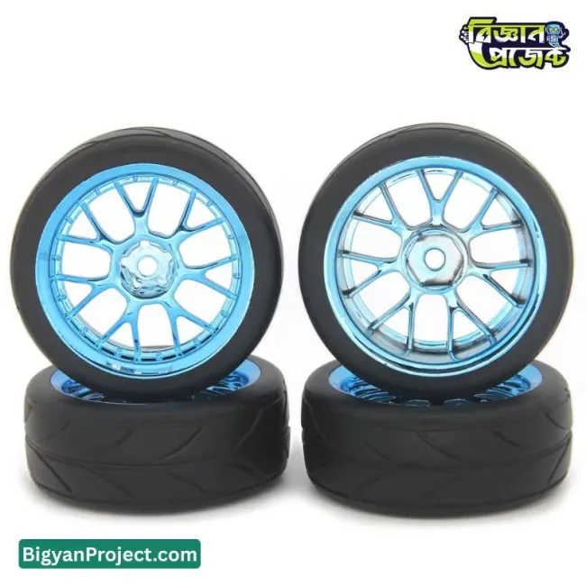 ১ পিস ৬৫ মিমি রাবার হুইল প্লাস্টিক হাবসহ