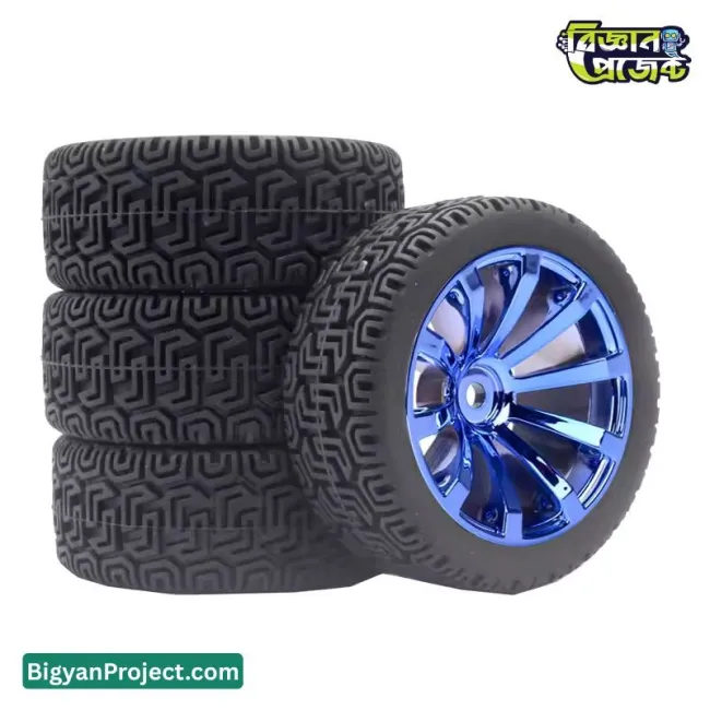 ১ পিস ৬৫ মিমি রাবার হুইল প্লাস্টিক হাবসহ