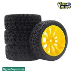 ১ পিস ৬৫ মিমি রাবার হুইল প্লাস্টিক হাবসহ