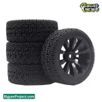 ১ পিস ৬৫ মিমি রাবার হুইল প্লাস্টিক হাবসহ