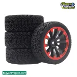 ১ পিস ৬৫ মিমি রাবার হুইল প্লাস্টিক হাবসহ