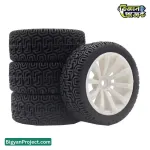 ১ পিস ৬৫ মিমি রাবার হুইল প্লাস্টিক হাবসহ