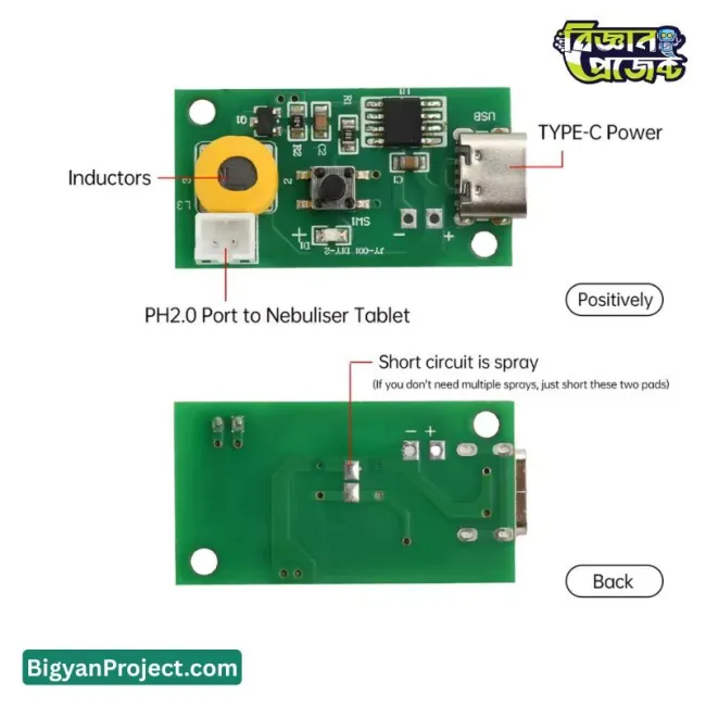 ৫ ভোল্ট টাইপ-সি আল্ট্রাসনিক হিউমিডিফায়ার মডিউল