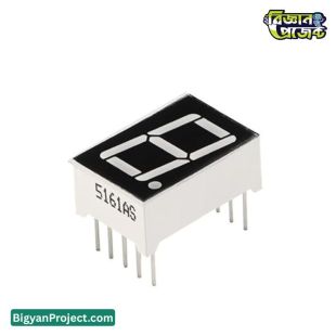 ০.৫৬ ইঞ্চি লাল ৭ সেগমেন্ট LED ডিসপ্লে ১ ডিজিট