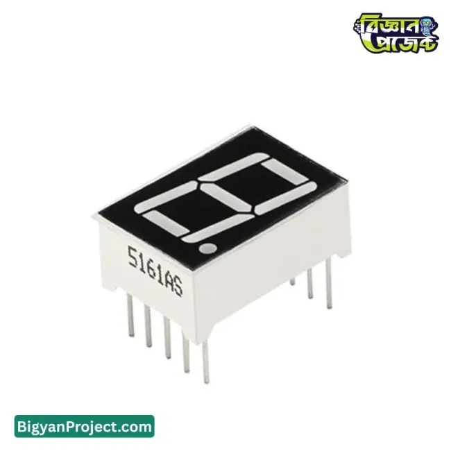 ০.৫৬ ইঞ্চি লাল ৭ সেগমেন্ট LED ডিসপ্লে ১ ডিজিট