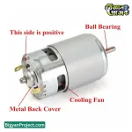 775 সিরিজ ডাবল বেয়ারিং ডিসি মোটর ১২ ভোল্ট - ৩৬ ভোল্ট হাই টর্ক
