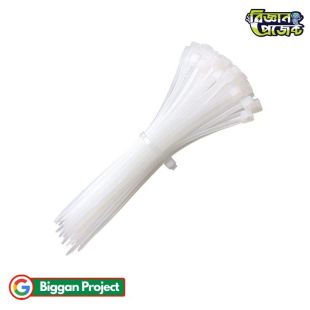 Buy ৩x১০০ মিমি নাইলন কেবল টাই সাদা ১০টি