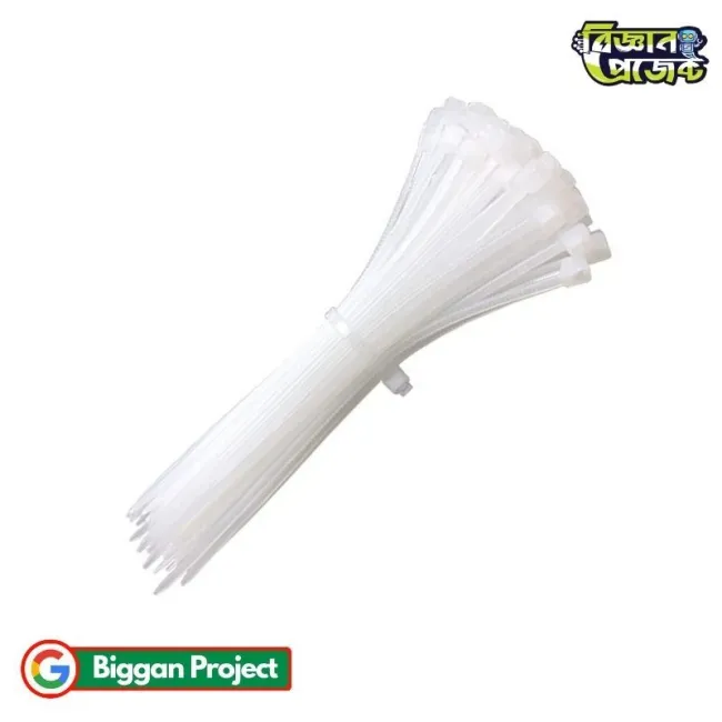 Buy ৩x১০০ মিমি নাইলন কেবল টাই সাদা ১০টি