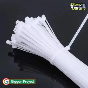 Buy ৩x১০০ মিমি নাইলন কেবল টাই সাদা ১০টি