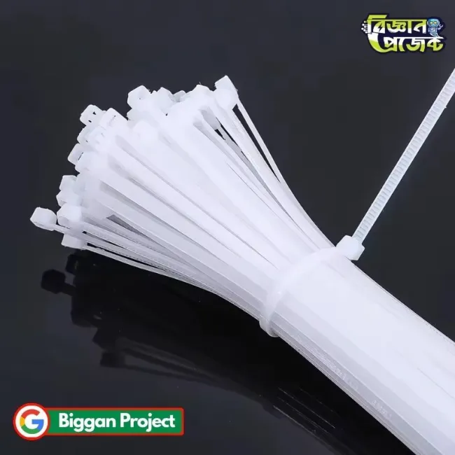 Buy ৩x১০০ মিমি নাইলন কেবল টাই সাদা ১০টি