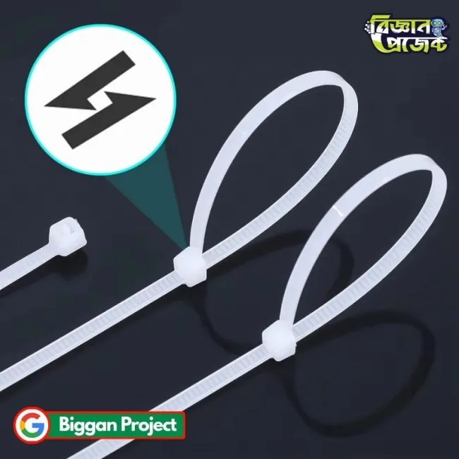 Buy ৩x১০০ মিমি নাইলন কেবল টাই সাদা ১০টি