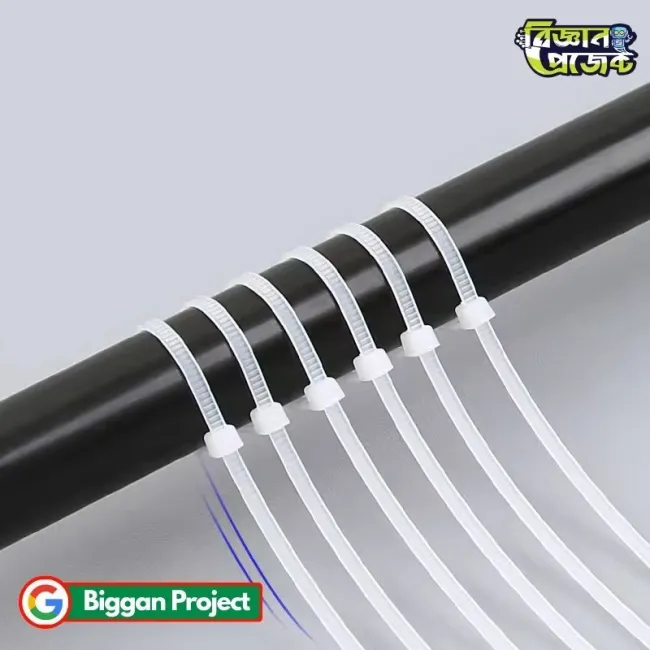 Buy ৩x১০০ মিমি নাইলন কেবল টাই সাদা ১০টি