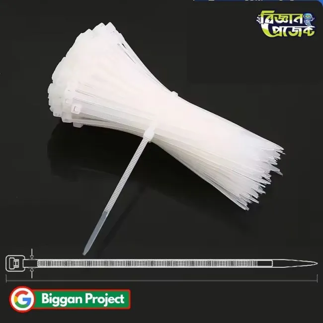 Buy ৩x১০০ মিমি নাইলন কেবল টাই সাদা ১০টি
